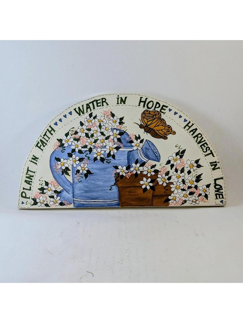 Hand-painted, "Plant in Faith" Hanger